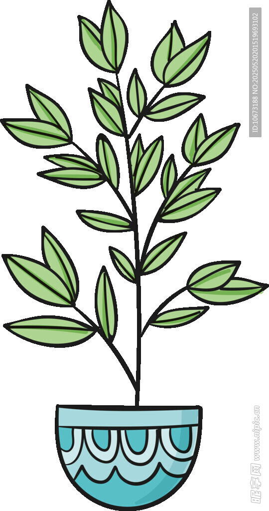 盆栽绿植插画