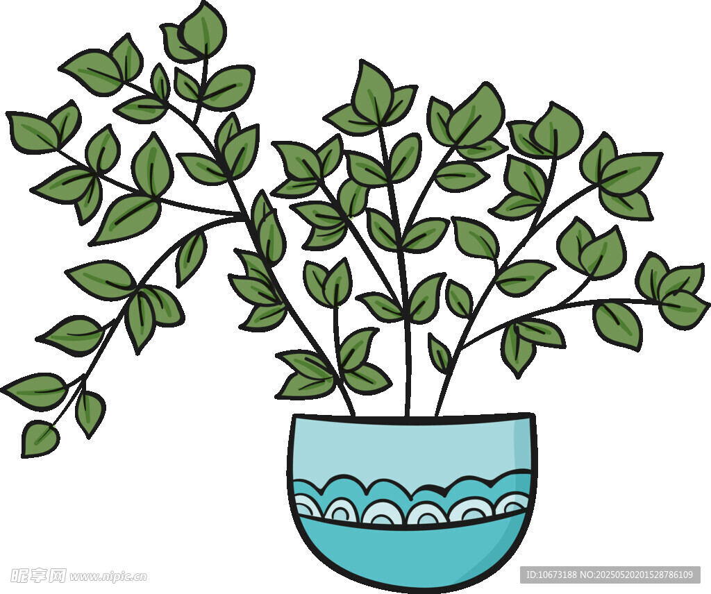 盆栽绿植插画