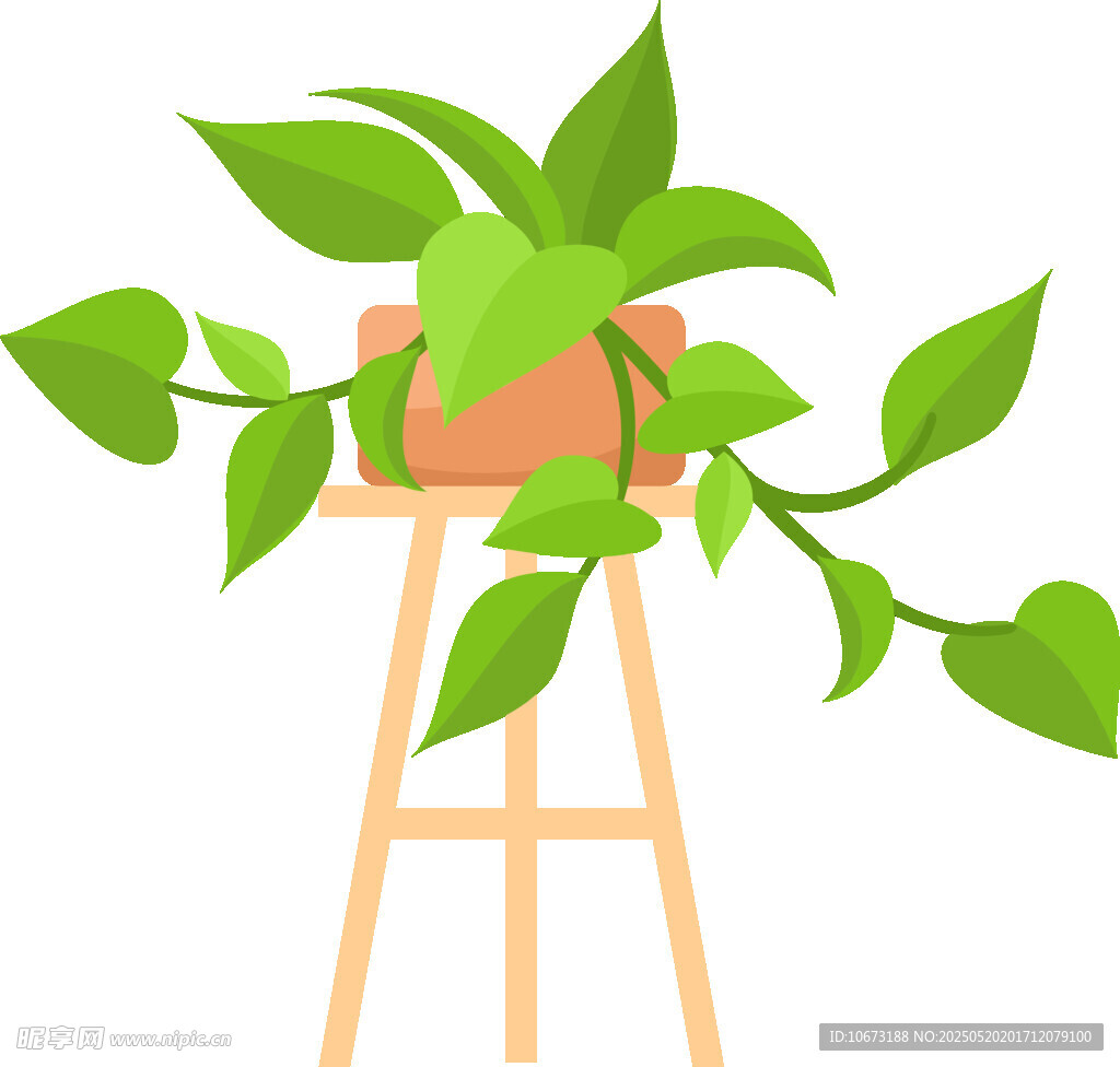 木架上的绿植盆栽