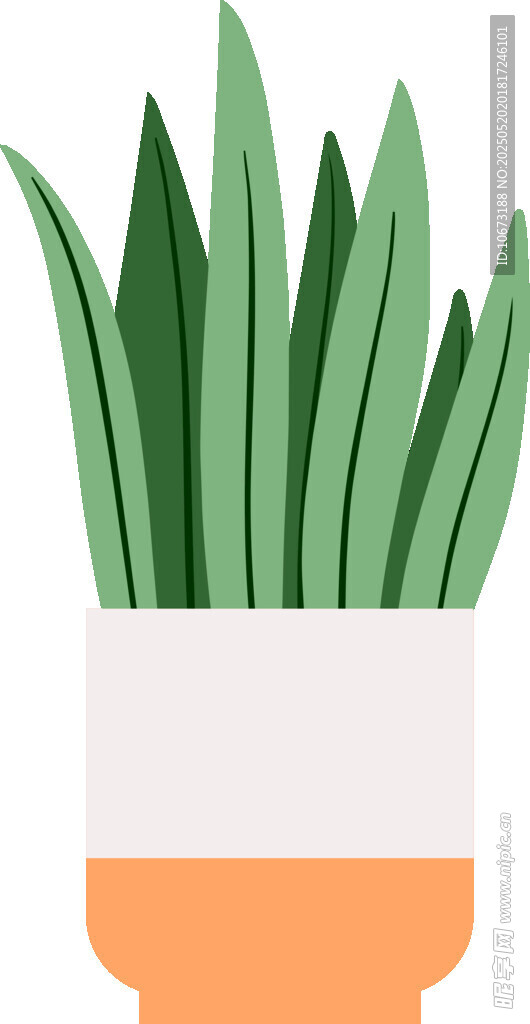 简约绿植盆栽插画