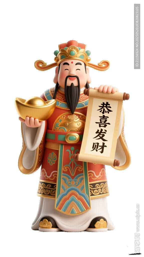 财神爷摆件 恭喜发财祝福