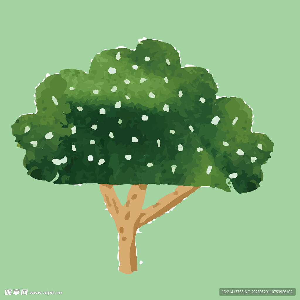 绿色大树插画