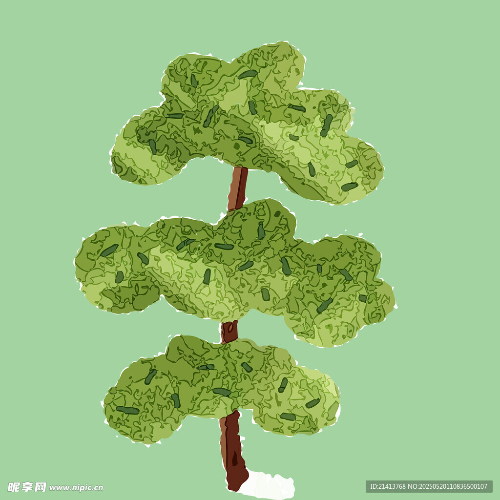 绿色大树插画