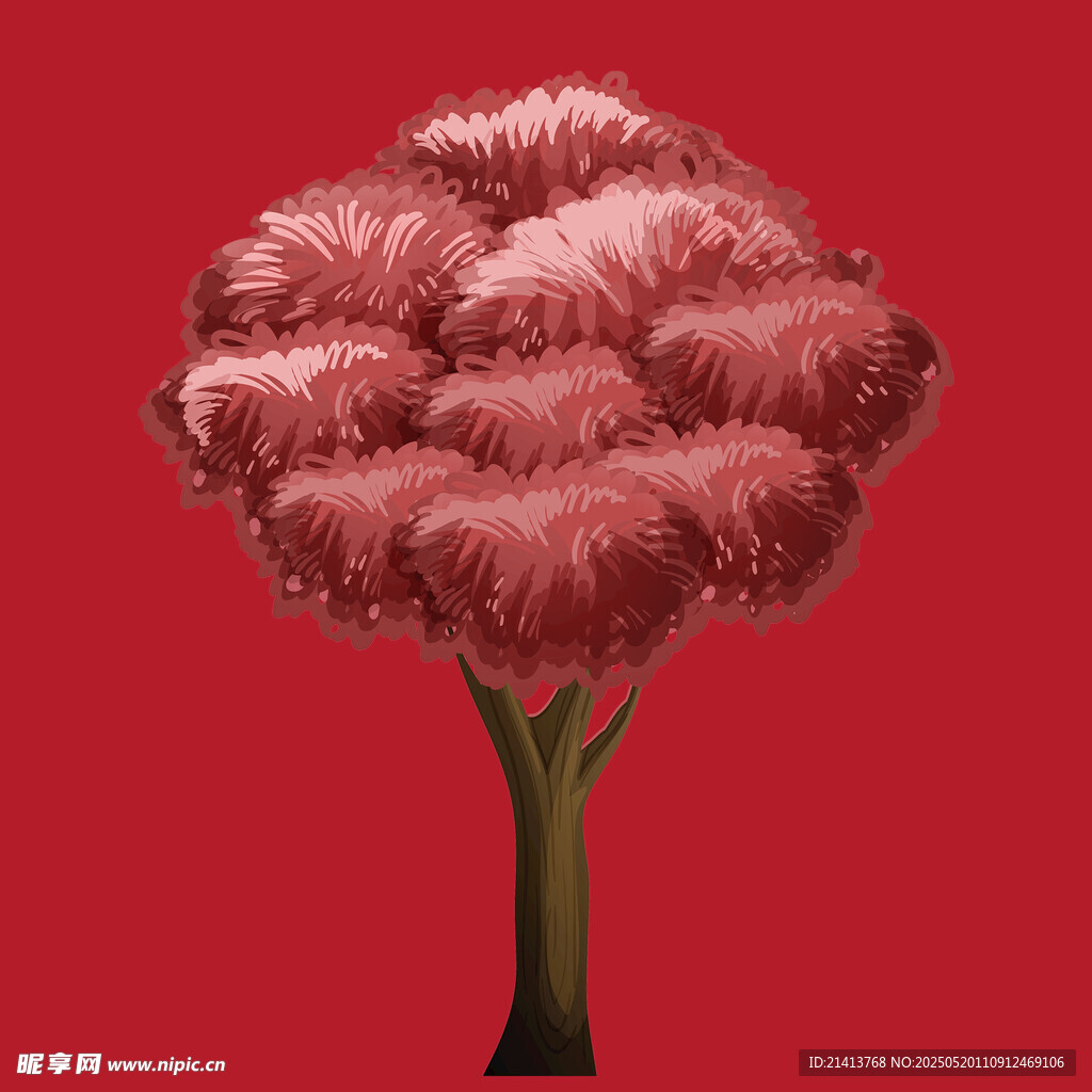 粉色绒毛树 