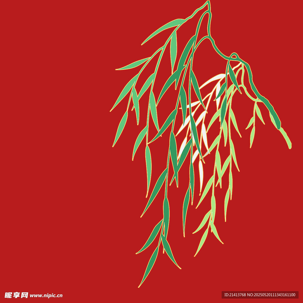 柳枝插画