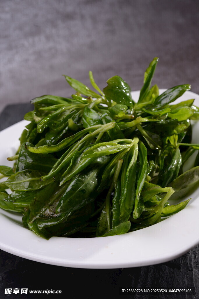 一盘鲜嫩空心菜