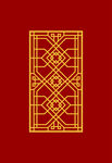 中式红色背景金色窗格图案