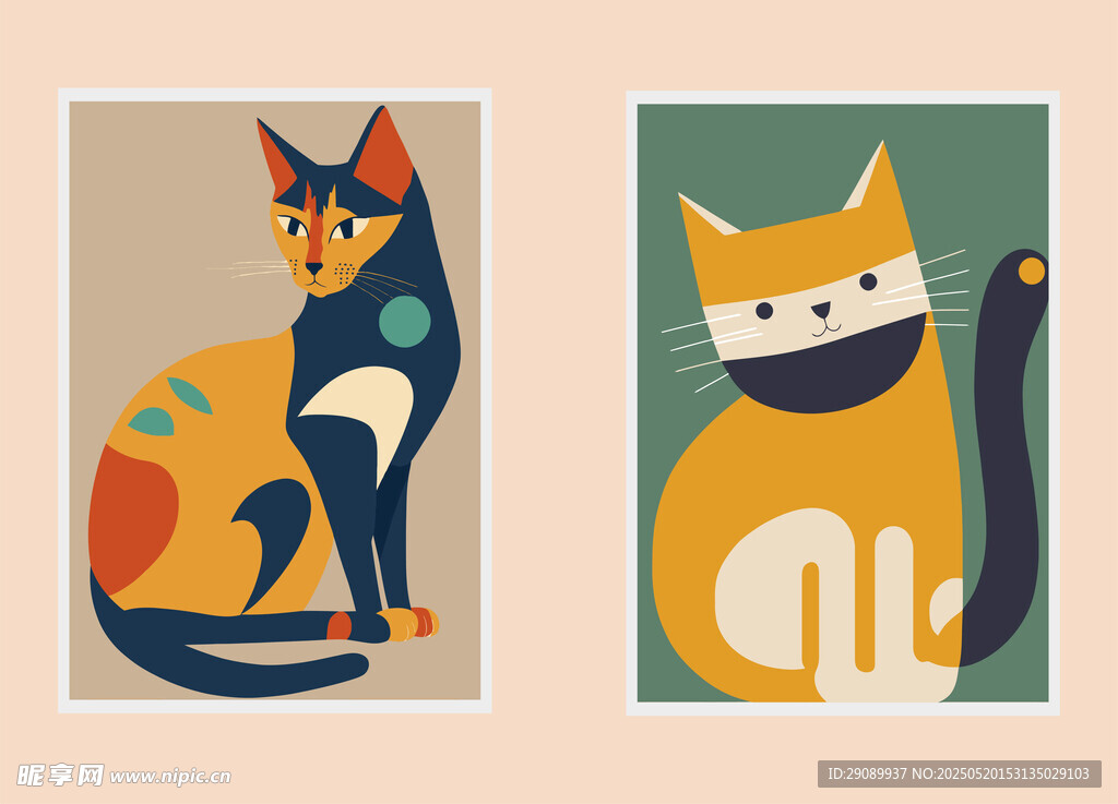 简约风猫咪插画