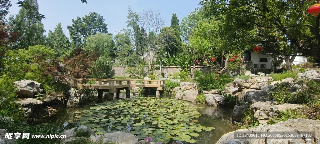 中式园林池塘景观