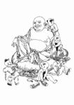 弥勒佛与众孩童嬉戏图