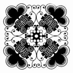 黑白对称花纹装饰图案
