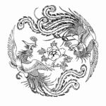 双凤戏花传统图案