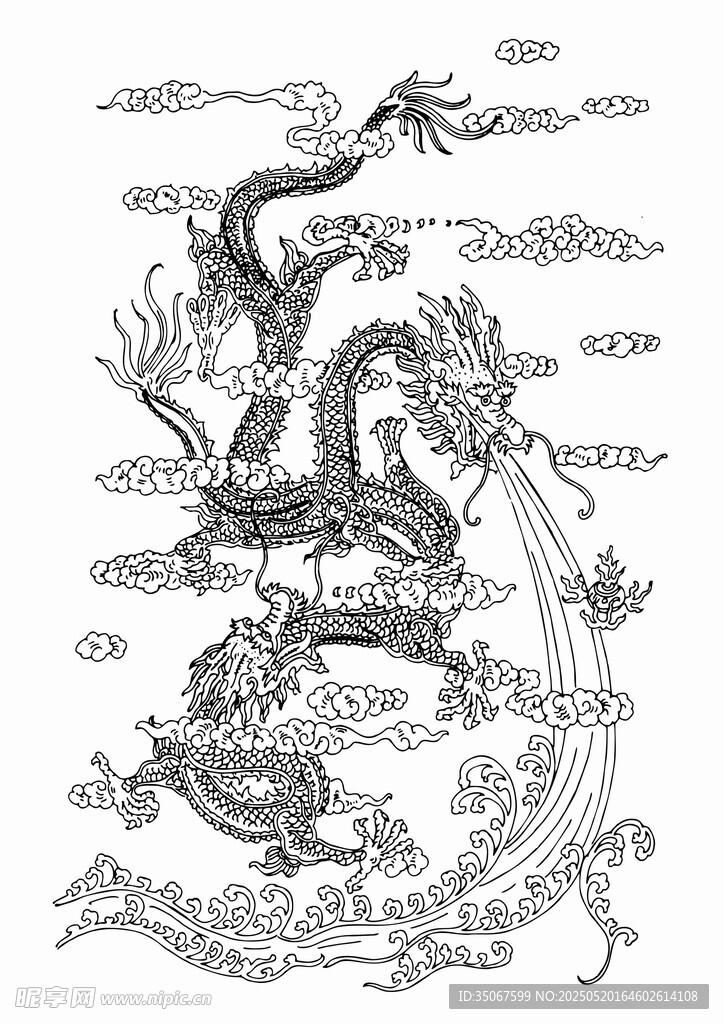 传统中式龙纹图案设计