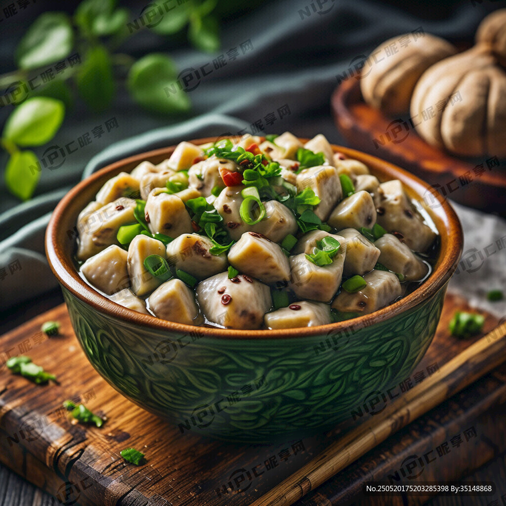 绿色的反沙芋头菜品图