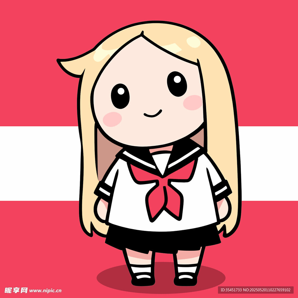 可爱日系校服女孩形象