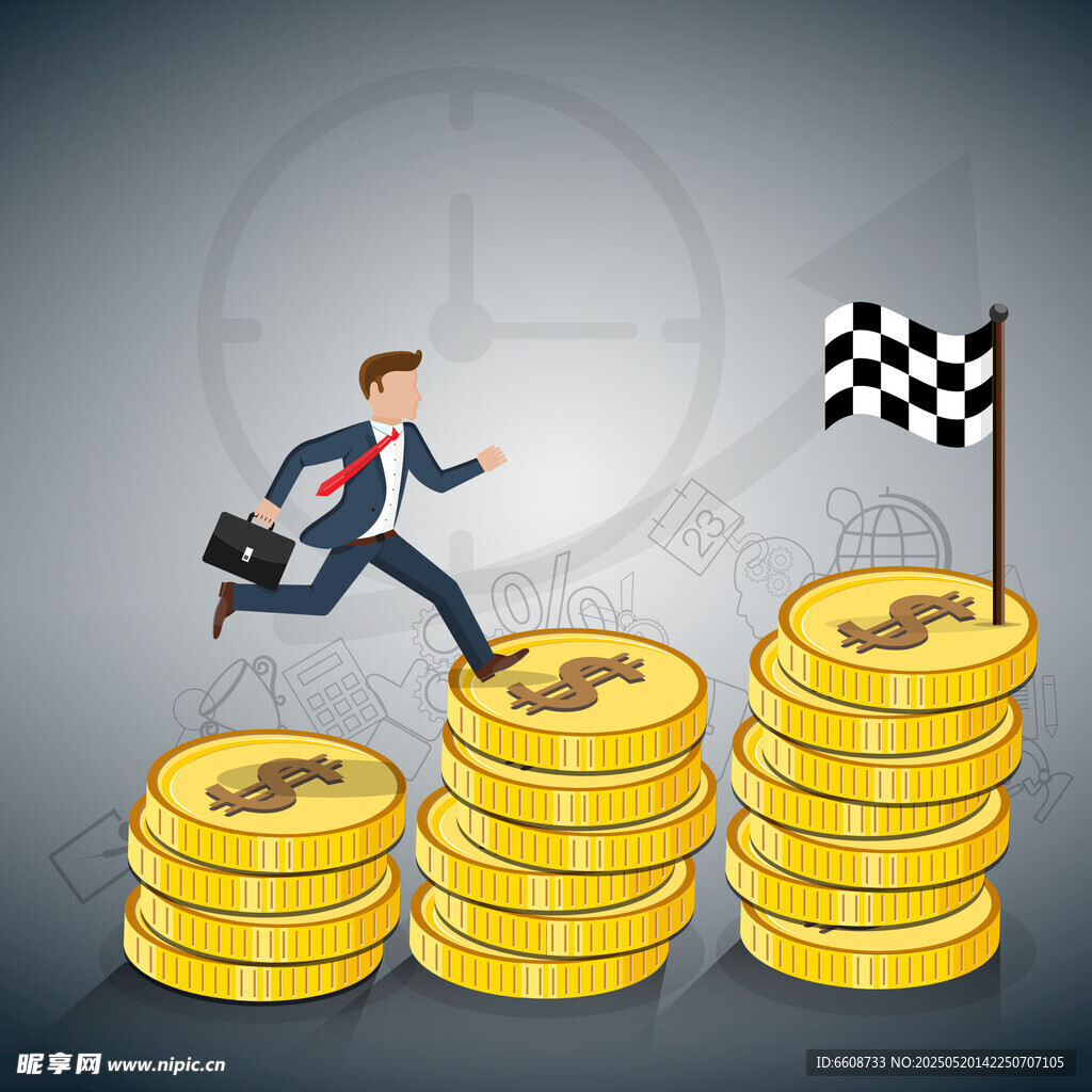 商人跨越金币迈向胜利终点