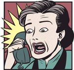 惊讶女士打电话瞬间