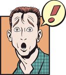 惊讶男子的漫画形象