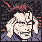 男人双手抱头显焦虑