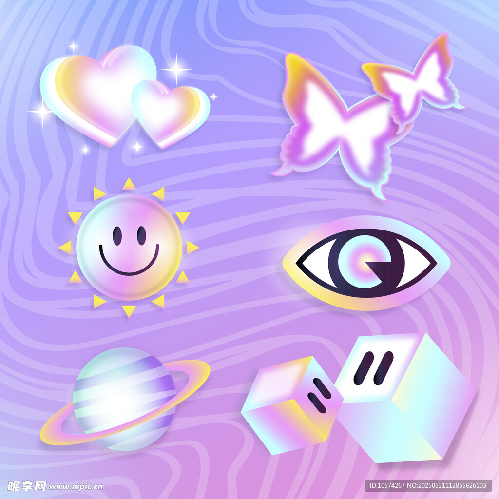 梦幻炫彩卡通元素集合