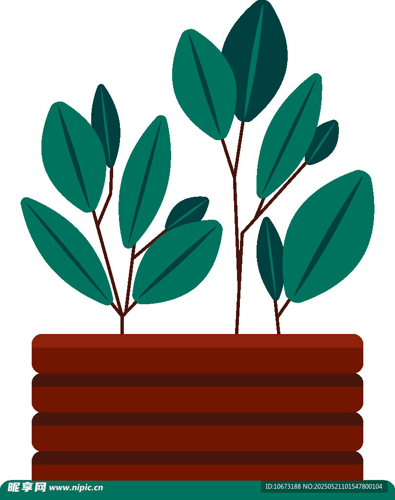 盆栽绿植插画