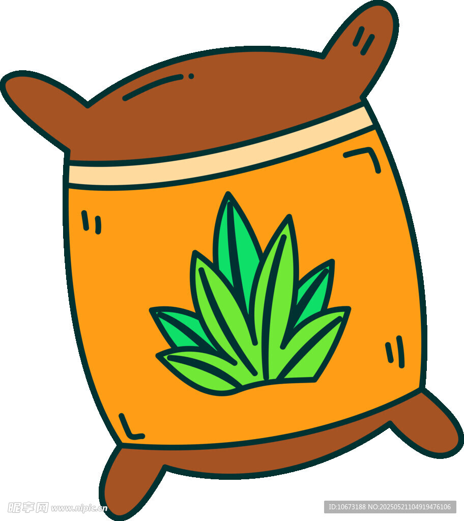 卡通风格的植物图案小袋子