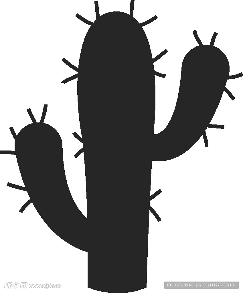黑色仙人掌图标
