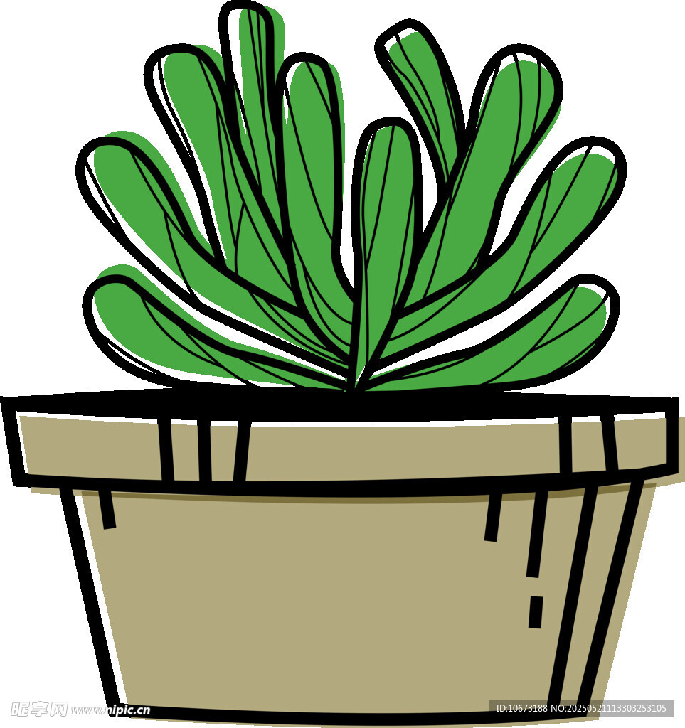 盆栽绿植插画