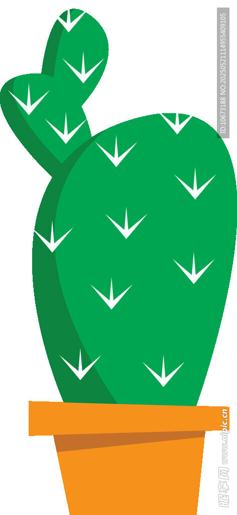 可爱仙人掌盆栽插画