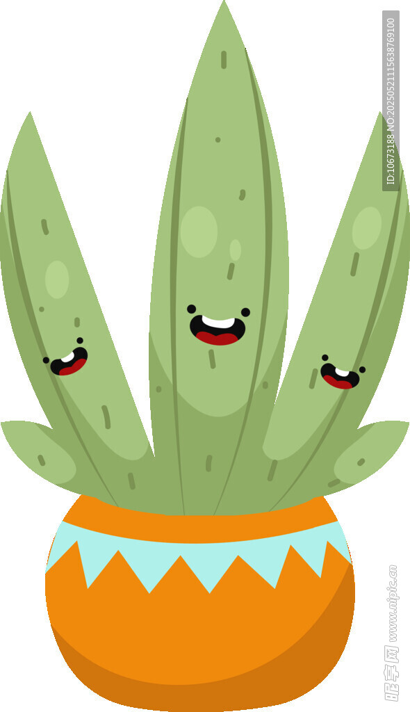 可爱笑脸仙人掌盆栽