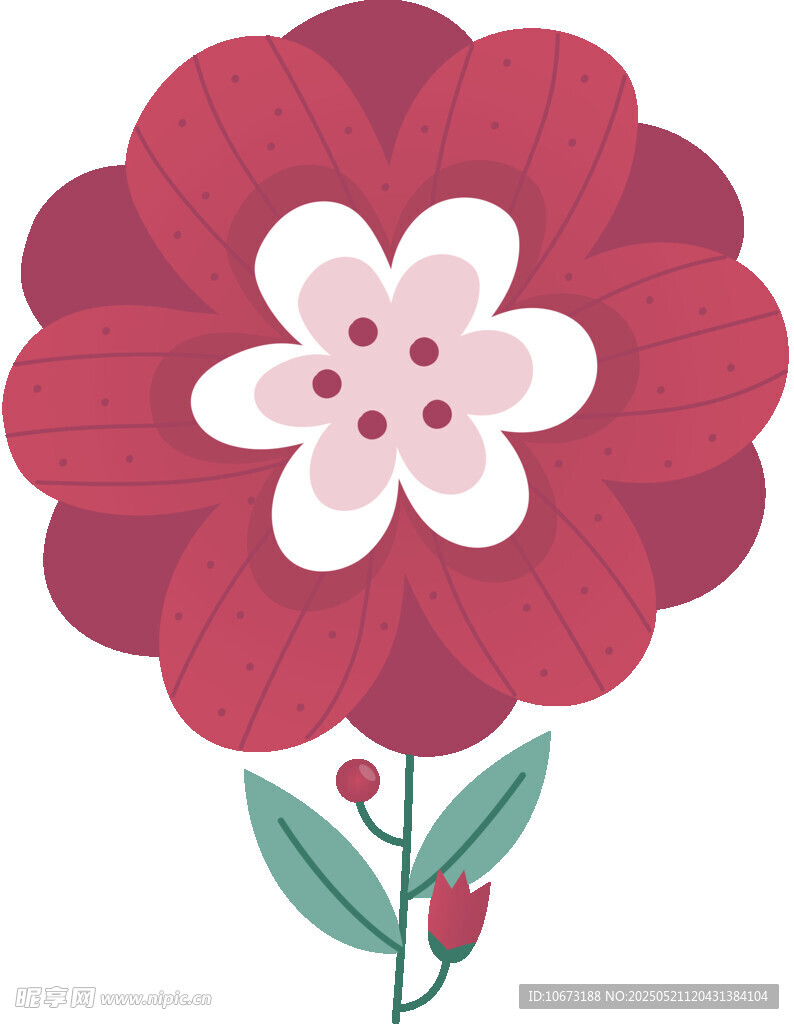 红色花朵插画
