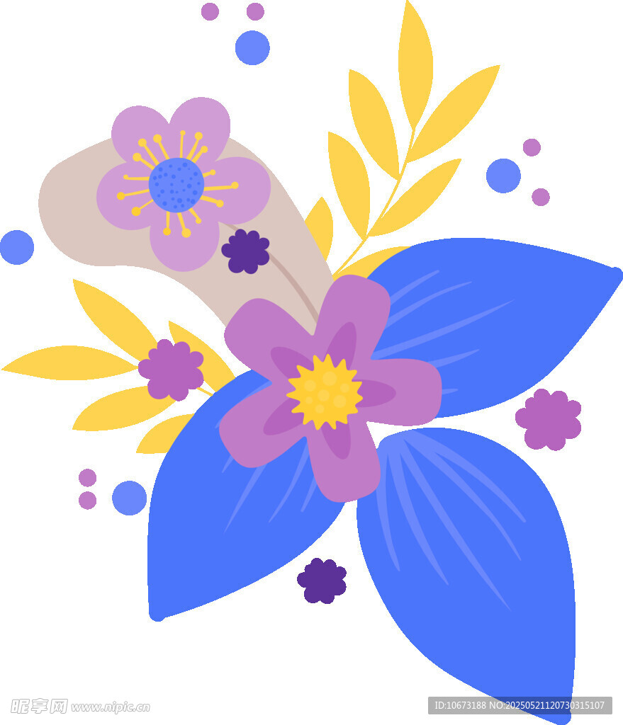 多彩花卉插画