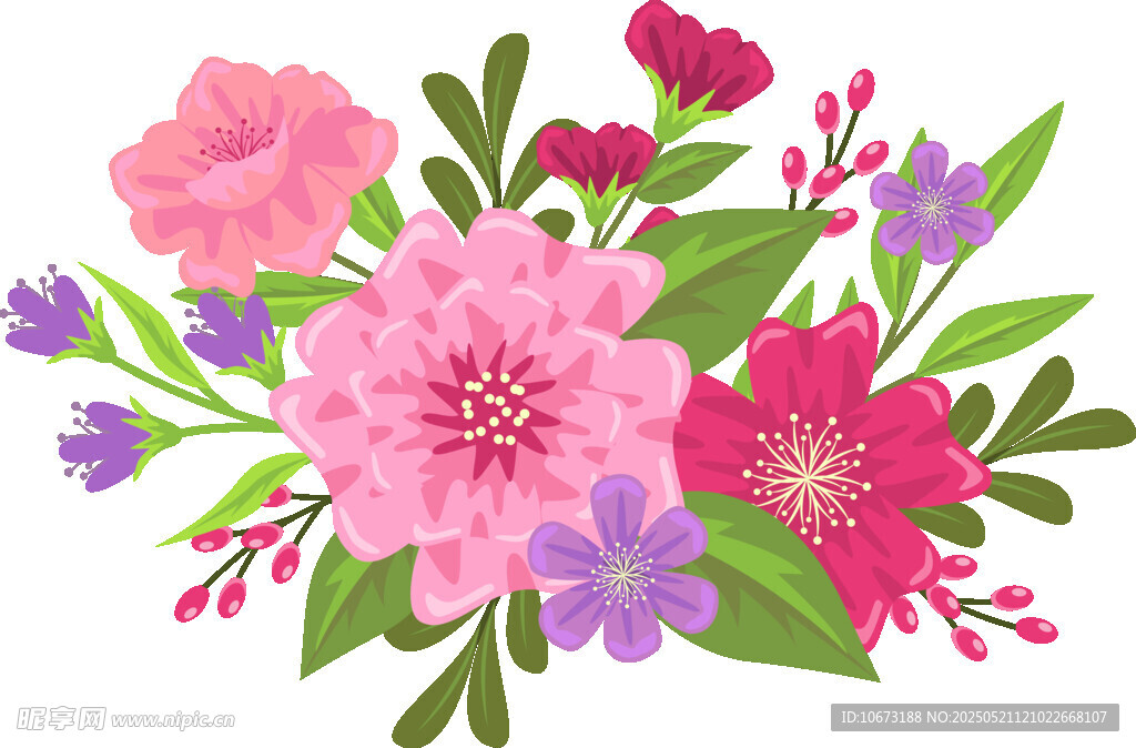 缤纷花卉插画