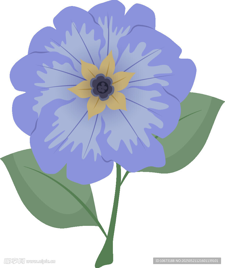 蓝色花朵插画