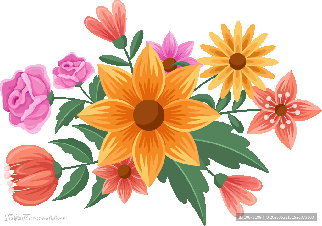 缤纷花卉插画