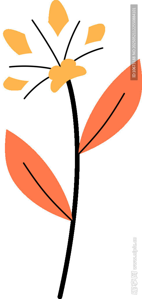 简约手绘花朵插画