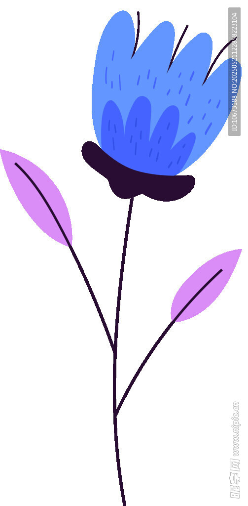 蓝色花朵插画