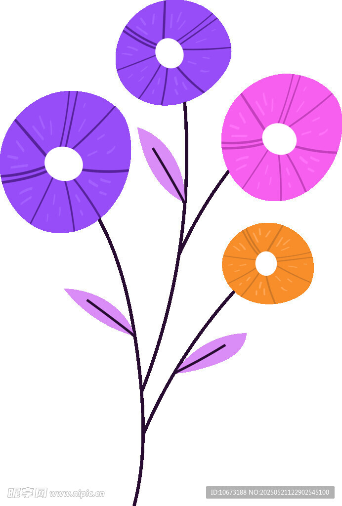 多彩花朵插画