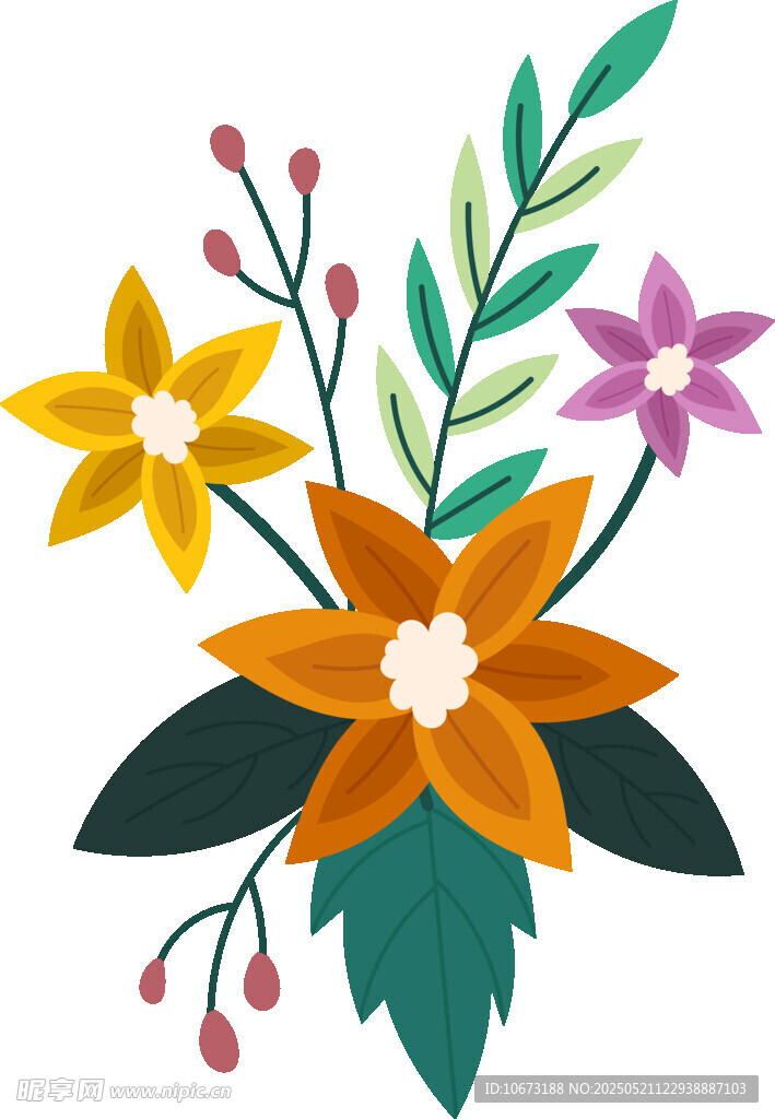 多彩花卉插画