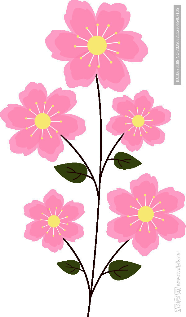 粉色小花插画