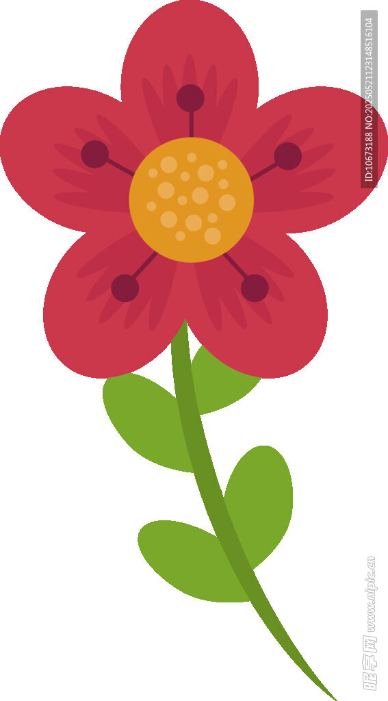红色花朵插画