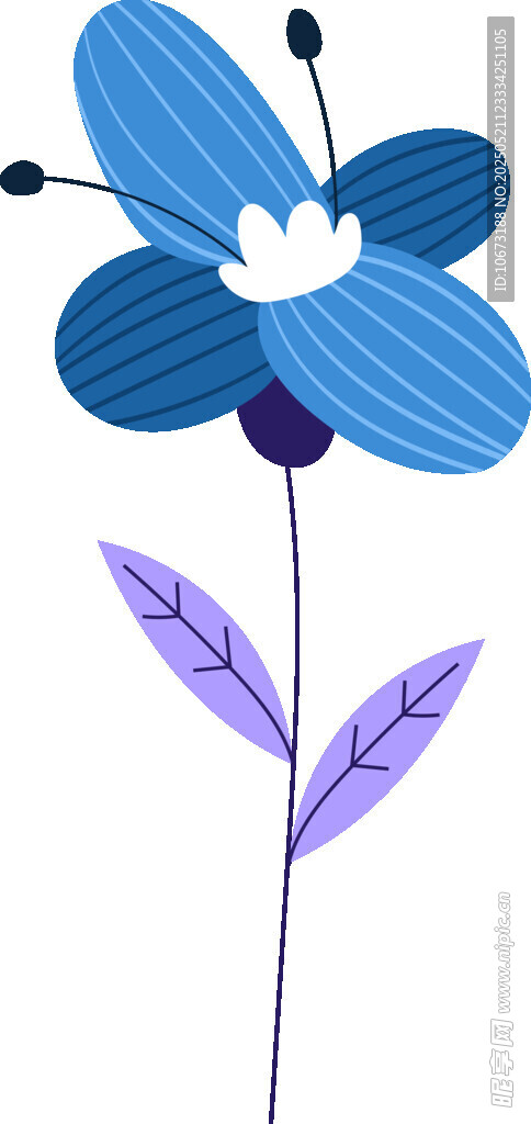 蓝色花朵插画