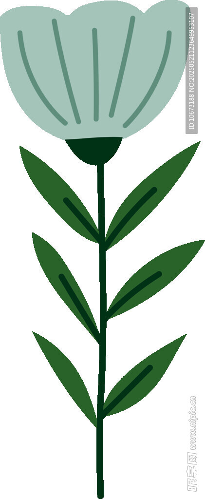 简约花朵植物插画