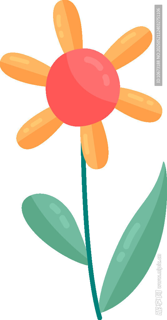 手绘橙色花朵插画