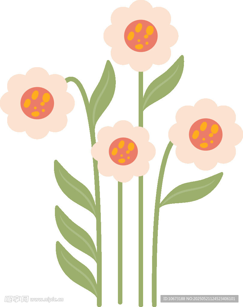 清新手绘花卉图案