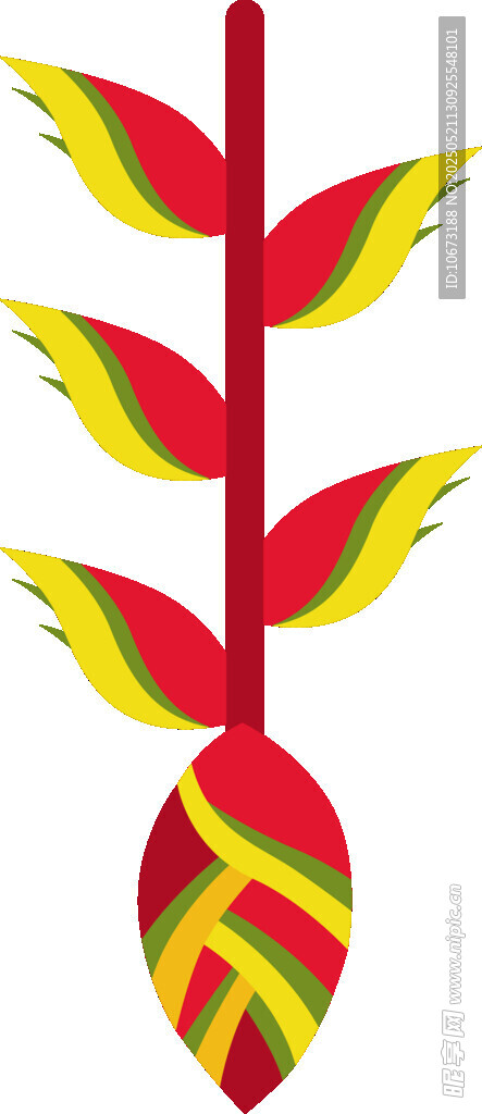 彩色装饰性植物图案元素