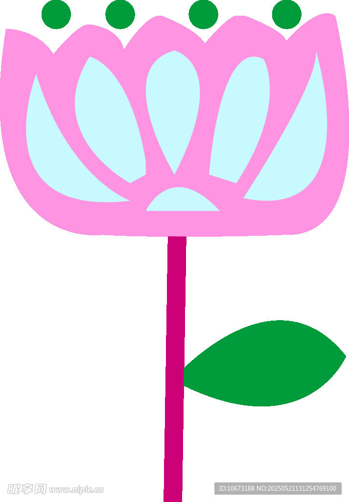 粉色花朵插画图案设计