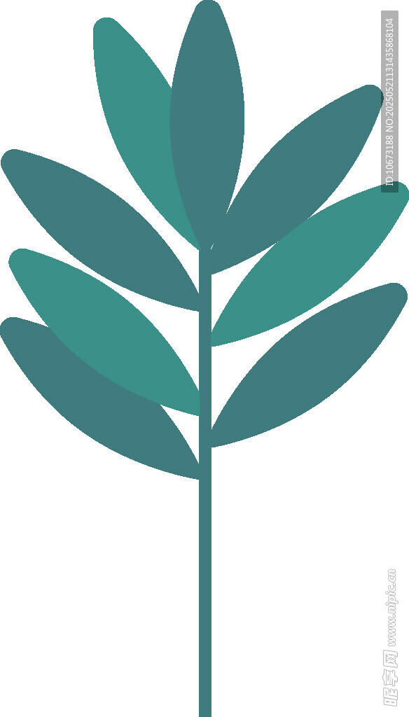 简约绿叶植物图标