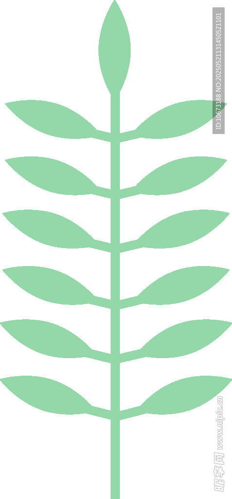 简约绿叶植物图标