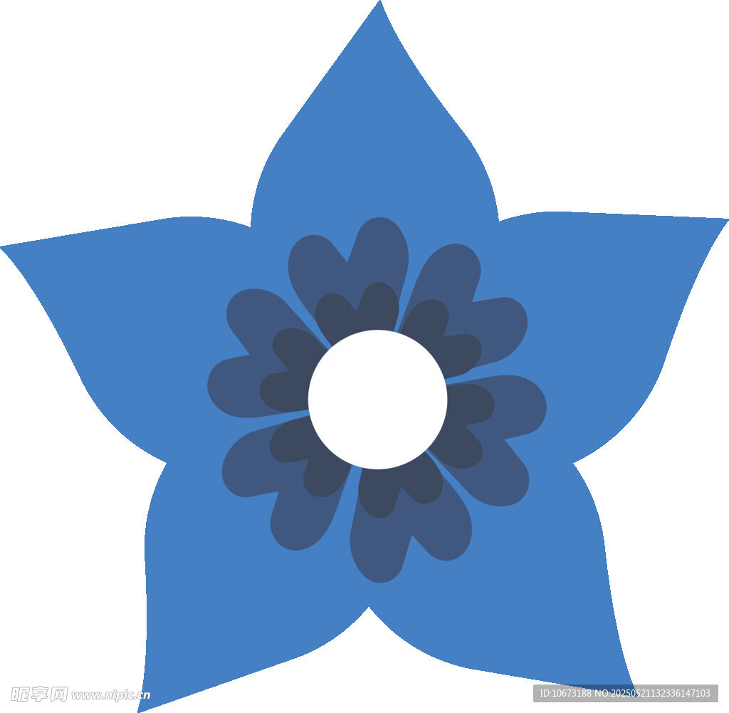 蓝色五角花朵图案设计